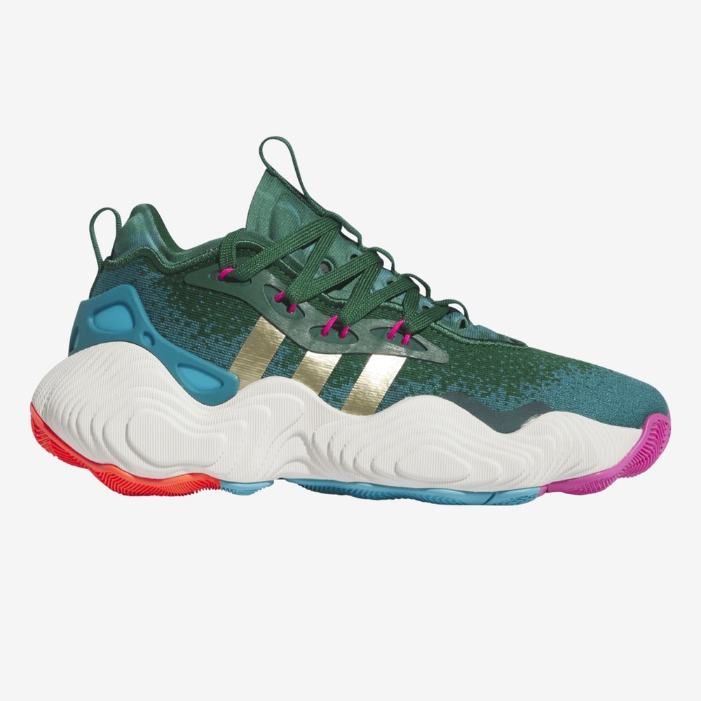 Adidas Trae Young 3 J boys grade school Vibrant Green and Gold Sneakers